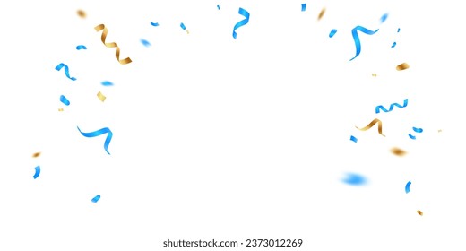 beautiful blue and gold confetti background for festival decoration vector illustration
