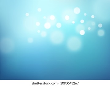 Beautiful Blue gradient background bokeh effect. Blurred water backdrop. Vector illustration for your graphic design, banner, poster, card