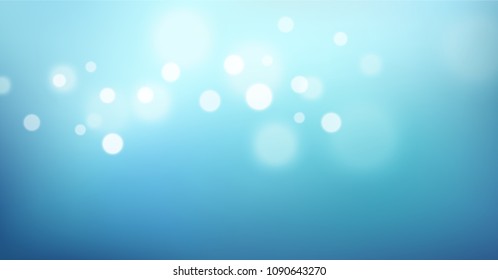 Beautiful Blue gradient background bokeh effect. Blurred water backdrop. Vector illustration for your graphic design, banner, poster, card