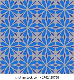 Hermoso patrón oriental gris azul perfecto para prendas de vestir, textiles, cubierta, papel pintado e impresión vectorial sin fisuras.