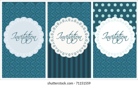 beautiful blue invitation set