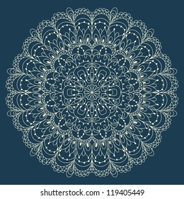 Beautiful blue lace ornament for merry christmas card vector eps 8