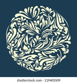 Beautiful blue lace ornament for merry christmas card vector eps 8