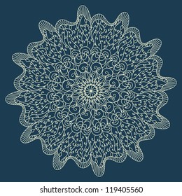 Beautiful blue lace ornament for merry christmas card vector eps 8