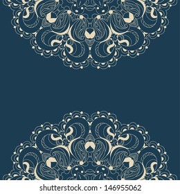 Beautiful blue lace pattern background vector eps 8