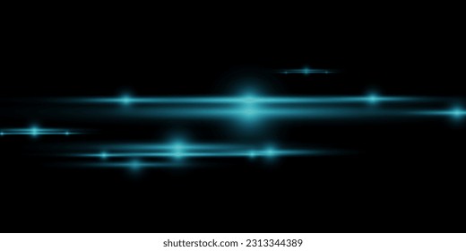 A beautiful blue light flashes. Glowing stripes on a dark background. Glowing abstract background with lined. Light light effect.