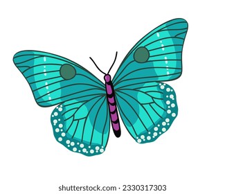 
Beautiful blue monarch butterfly isolated on white background vector illustration