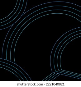 hermoso patrón geométrico de luz abstracta de múltiples líneas azul con fondo negro