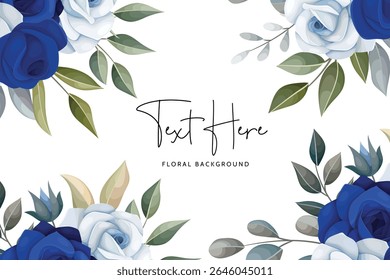 beautiful blue navy and white floral background