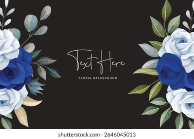 beautiful blue navy and white floral background