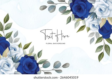 beautiful blue navy and white floral background