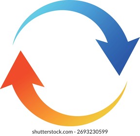 Beautiful Blue and Orange Gradient Circular Arrow Illustration