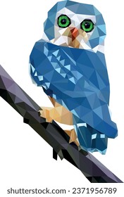 Hermosa Lechuza Azul. Polo bajo. Ilustración 