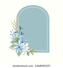 beautiful blue pastel flowers frame