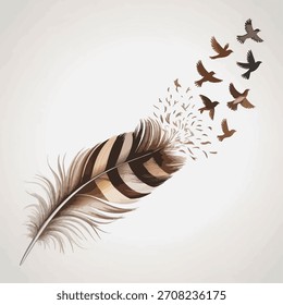 Hermosa Ilustración vectorial de plumas de pavo real azul con un diseño de adorno floral tropical, que representa la naturaleza y la belleza animal