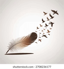 Beautiful blue peacock feather vector illustration with a tropical floral ornament design, representing nature and animal beauty
