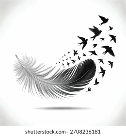 Hermosa Ilustración vectorial de plumas de pavo real azul con un diseño de adorno floral tropical, que representa la naturaleza y la belleza animal