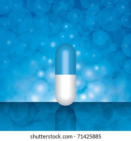 Beautiful blue pill - medication concept