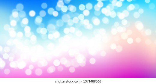 Beautiful Blue and Pink gradient background with bokeh effect. Blurred  backdrop. Vector illustration for your graphic design, banner, poster, card