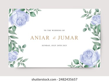 Beautiful blue rose flower wedding background