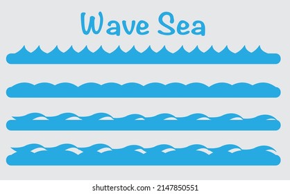 Beautiful Blue Sea Water Wave Vector	