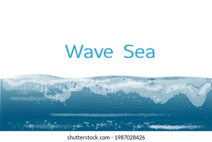 Beautiful Blue Sea Wave Pattern Vector