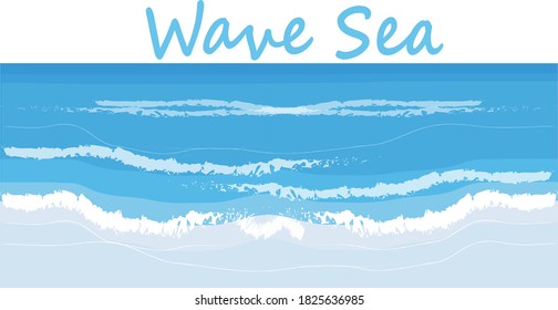 Beautiful blue sea waves and white sky