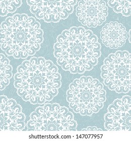 Beautiful blue seamless lace background vector eps 8