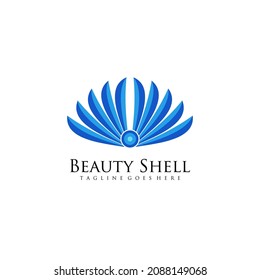 
Beautiful blue shell unique logo design
