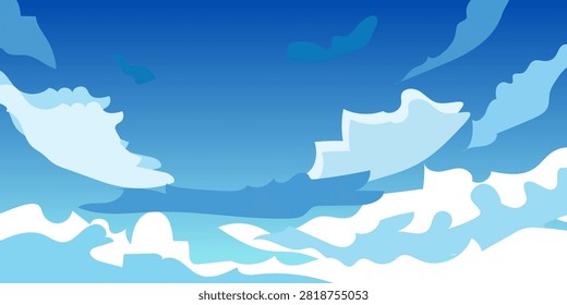 Beautiful Blue Sky with White Clouds on a Clear Sunny Day Nature Background