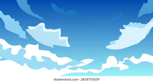 Beautiful Blue Sky with White Clouds on a Clear Sunny Day Nature Background,elemen trendy design 