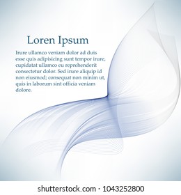 Beautiful Blue Smoke. Waved Background, Vector Illustration