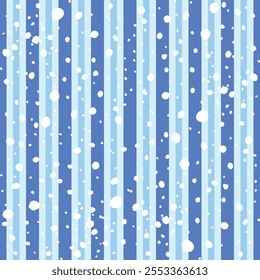 Beautiful blue and snow seamless pattern.Scandinavian folk design.Geometric ornament.Nature illustration design for winter print decor, wallpaper,happy Christmas holiday,wrapping pape,background 