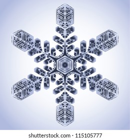Beautiful blue snowflake