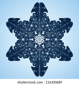 Beautiful blue snowflake
