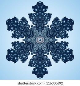 Beautiful blue snowflake