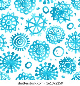 beautiful blue snowflake seamless pattern