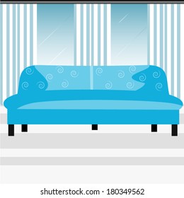 Beautiful blue sofa/ Blue sofa