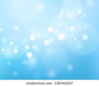 Beautiful Blue soft gradient background with bokeh effect. Blurred smooth backdrop. Vector illustration for your graphic design, banner, wallpapers, poster, card