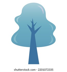 Beautiful Blue Tree Flat Design Art Icon Vector Template