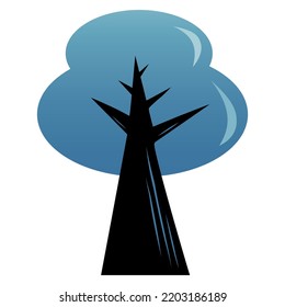 Hermoso elemento vector de iconos de diseño plano de árbol azul