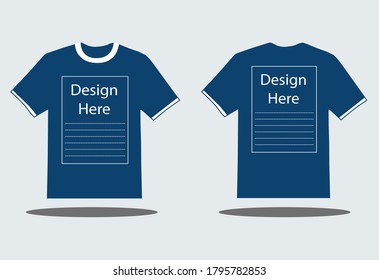 Beautiful Blue T-shirt Mock up Vector