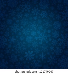 Beautiful blue vector background with snowflakes