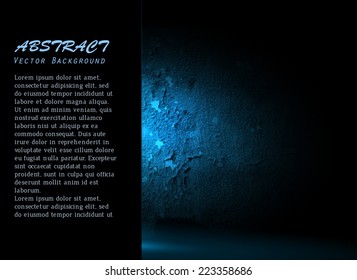 Beautiful blue vector frame with shining wall