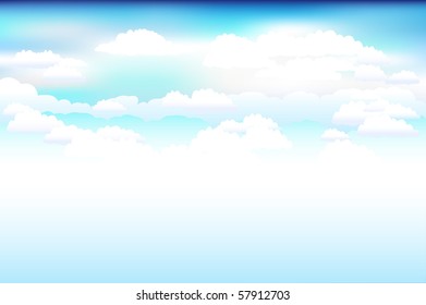 Beautiful  Blue Vector Sky And Clouds