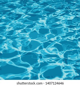 Beautiful blue water background, moving along the wind and with reflection-vector