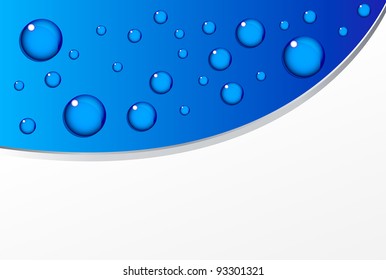 Beautiful blue water vector background with clean drops