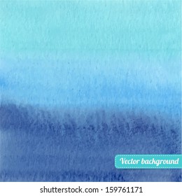 Beautiful blue watercolor background. Vector illustration