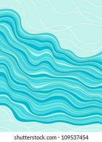 Beautiful blue wave. Abstract background. Vector