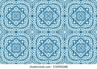 Beautiful blue web background with abstract seamless pattern